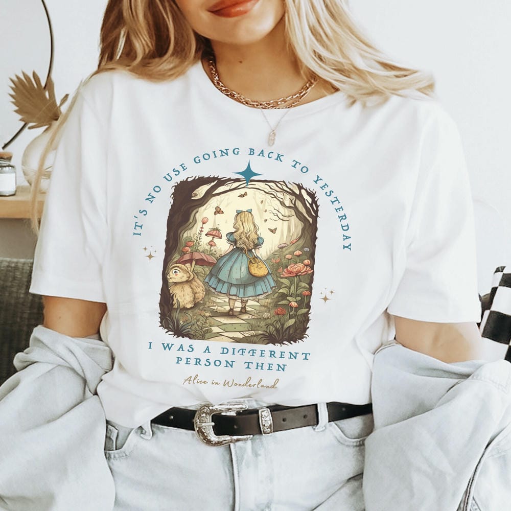Vintage Alice Alice in Wonderland Shirt Dark Academia Bookish Things Alice in Wonderland Literary Shirt Unisex Top Streetwear