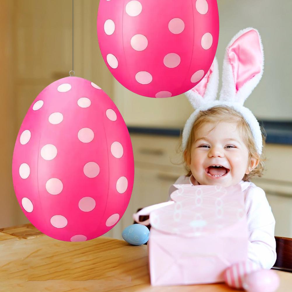 Надувной пасхальный шар-яйцо Сделай сам Гигантский шар-яйцо Устойчивый к истиранию Цветной шар-яйцо для подвешивания на улице в саду, во дворе, на газоне