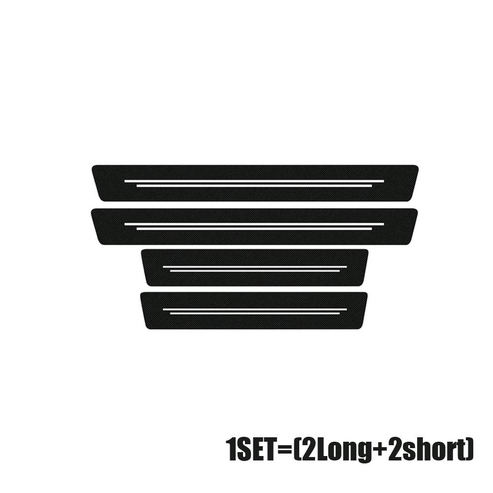 4Pcs Fashion New Styling Universal Imitation Carbon Fiber Leather Car Door Sill Protection Strip Decorative Car Interior Sticker