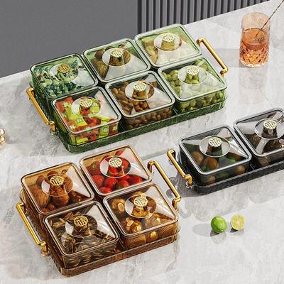Поднос для хранения продуктов, сервировочная тарелка для закусок из сухофруктов, блюдо для конфет и орешков с крышкой, домашняя коробка для хранения конфет и орешков, поделитесь с друзьями