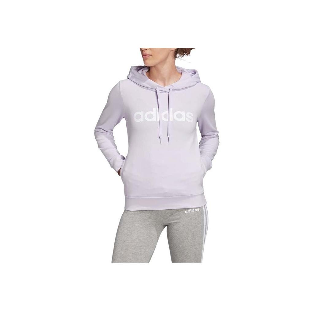 Adidas Толстовка с капюшоном с принтом букв Повседневная Женская толстовка с капюшоном Фиолетовый FM6438