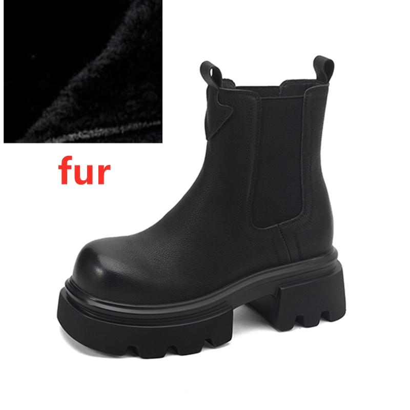 Fashion AIYUQI 2025 New Women's Chelsea Boots Thick-soled Slip-on Women Chimney Boots Large Size Fashion Female Ankle Boots