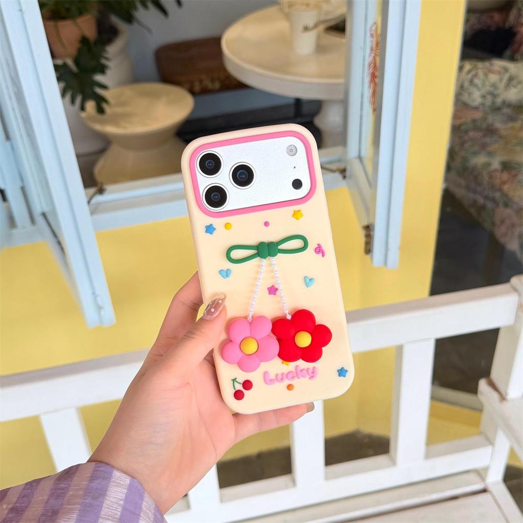 3D Подвеска-цветок Противоударный чехол для телефона для iPhone 17/16/15/14/13/12/ProMax