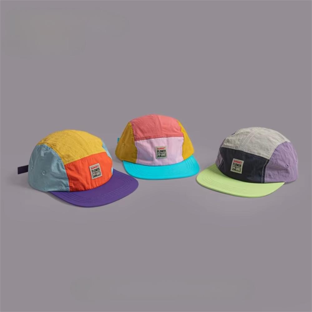Ретро Японский Стиль Хип-хоп Кепки Тонкая Быстросохнущая Плоская Поля Бейсболка Дышащая 5-панельная Шляпа от Солнца Унисекс