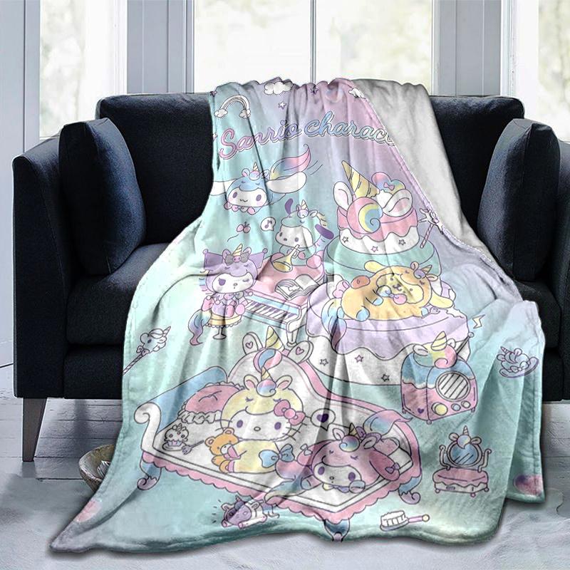 1pc Magical Elements Sanrio Characters Blanket Soft Warm Bedding Throw for Room Decor, Living Room, Travel, Camping, Car Blankets, Beach, Office Naps,