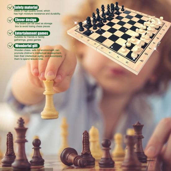 1 комплект практичных изысканных деревянных шахмат 3 в международных шашках, которые легко носить с собой, игрушка для клуба