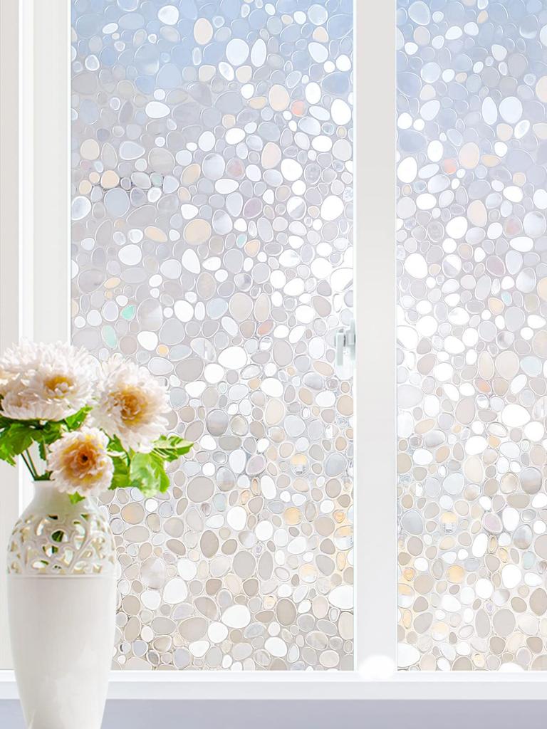Матовая ПВХ-пленка для защиты окон - статическое прилипание, блокирующее УФ-излучение, радужная голографическая пленка для стеклянных дверей домашнего офиса