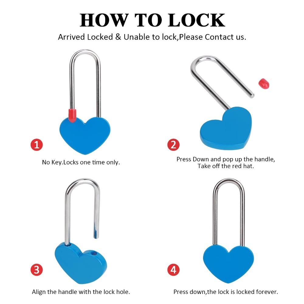 Многоцветный замок любви 3,5 дюйма 50 мм одинарный замок с сердечком, гладкий замок с сердечком, юбилей
