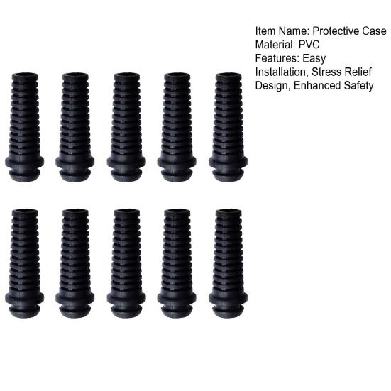 10Pcs PVC Cable Boot Durable Wire Gland 6mm Strain Relief Cord Protector Sleeve
