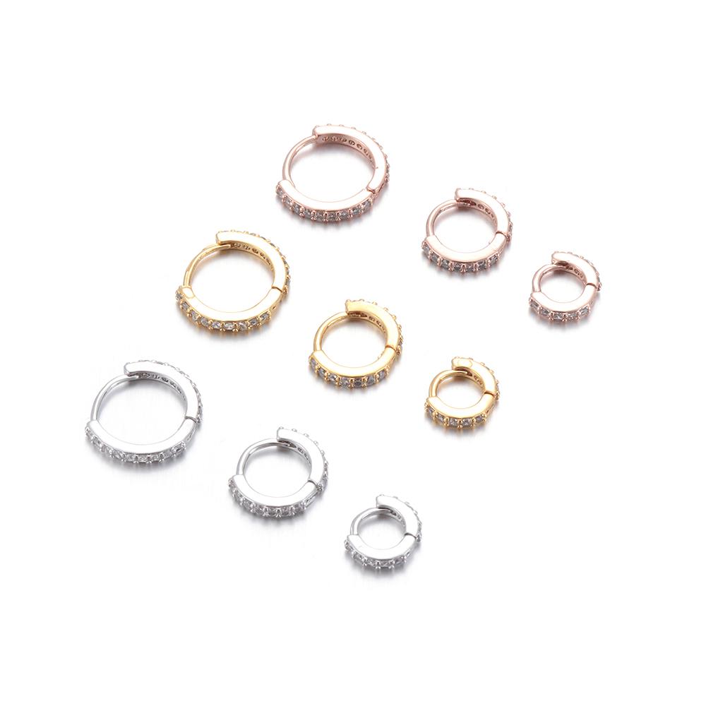 Conch Snug Helix Cartilage Tragus CZ Ear Piercing Body Jewelry Huggie Hoop Earring Nose Ring