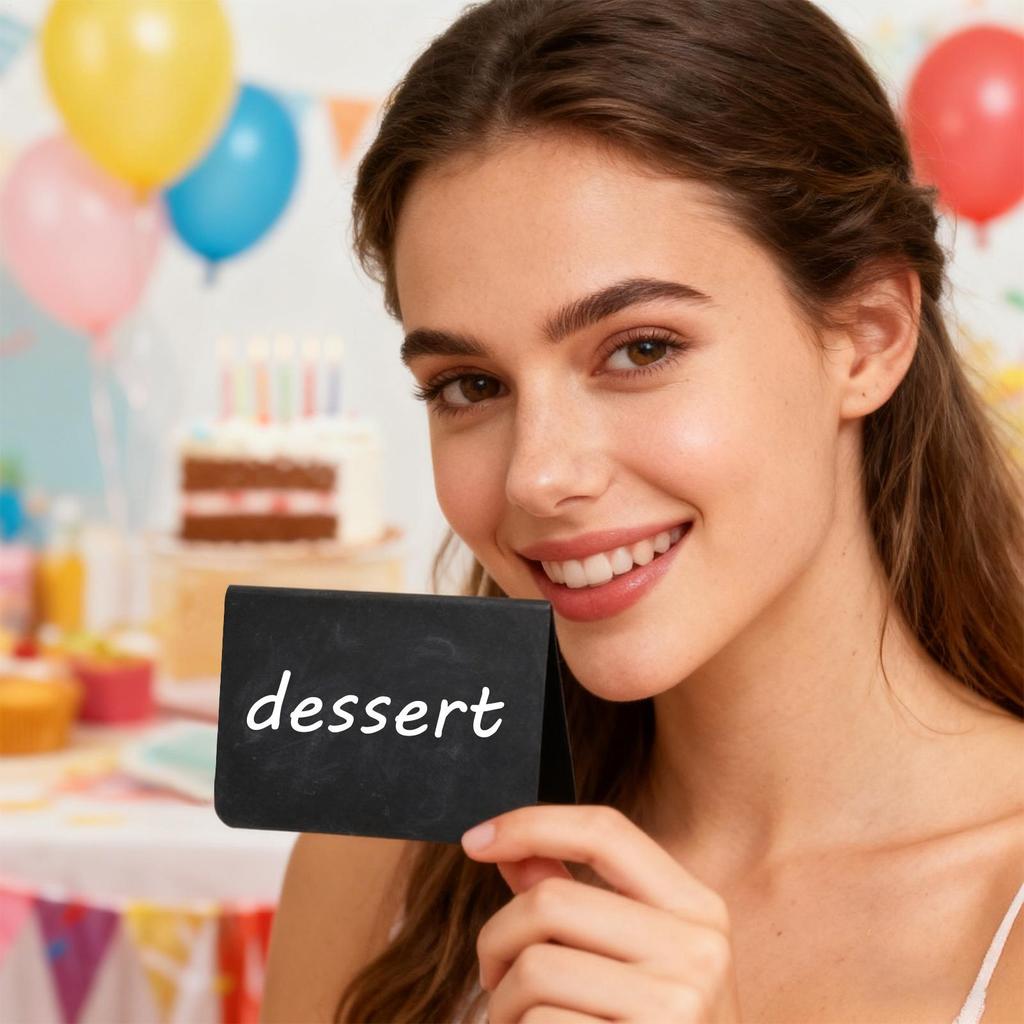 Food Labels For Party 12 Pieces Food Display Signs With White Pen And Cloth Tabletop Dessert Labels For Bakery Event Banquet