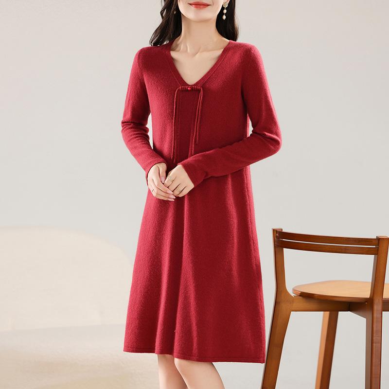 Женское кашемировое платье Qinghe кашемир 30% кашемир 70% шерсть осенне-зимняя кашемировая юбка мягкая и теплая