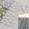 Colourful Frangipani Bright Lily Flowers Gradual Petal Vivid Dew Delicate Romantic Nail Art Stickers Manicure Decals Decorations