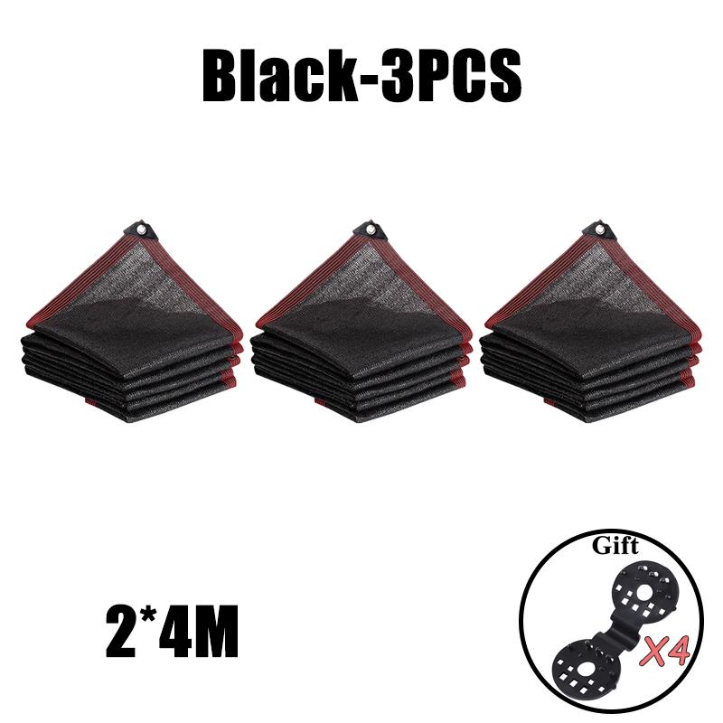 Черная тканевая сетка для защиты от солнца с проклеенным краем и люверсами, солнцезащитная сетка для перголы, теплицы с растениями, сада, патио, навеса