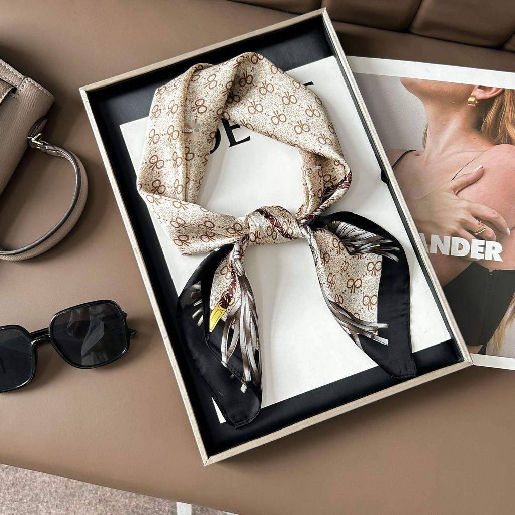 Шелковый шарф премиум-класса с принтом в корейском стиле - Универсальный модный аксессуар