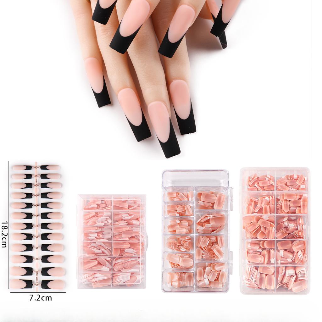 Прямоугольный французский нюдовый классический нейл-арт, простые накладные ногти Wind