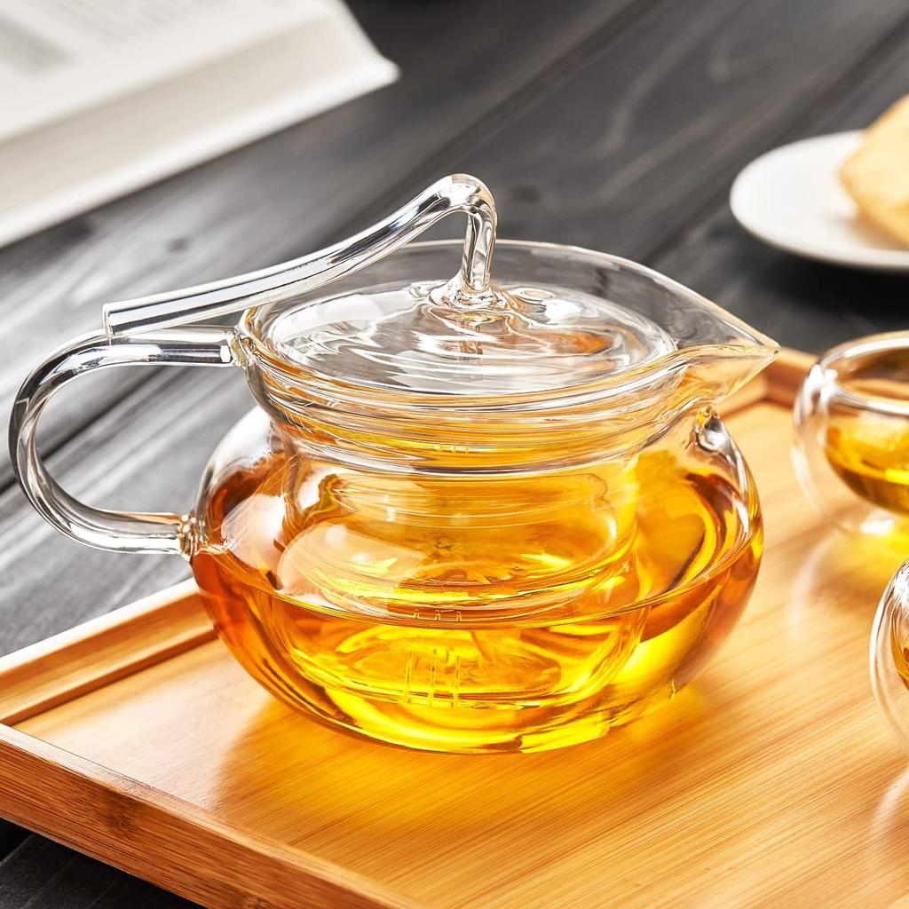 Pokaro Tea Glass Heat Black Tea Direct Включает в себя чайный стакан Pumpkin Unique для гостей, прозрачный, устойчивый, чайник, 450 мл, милый, красивый,