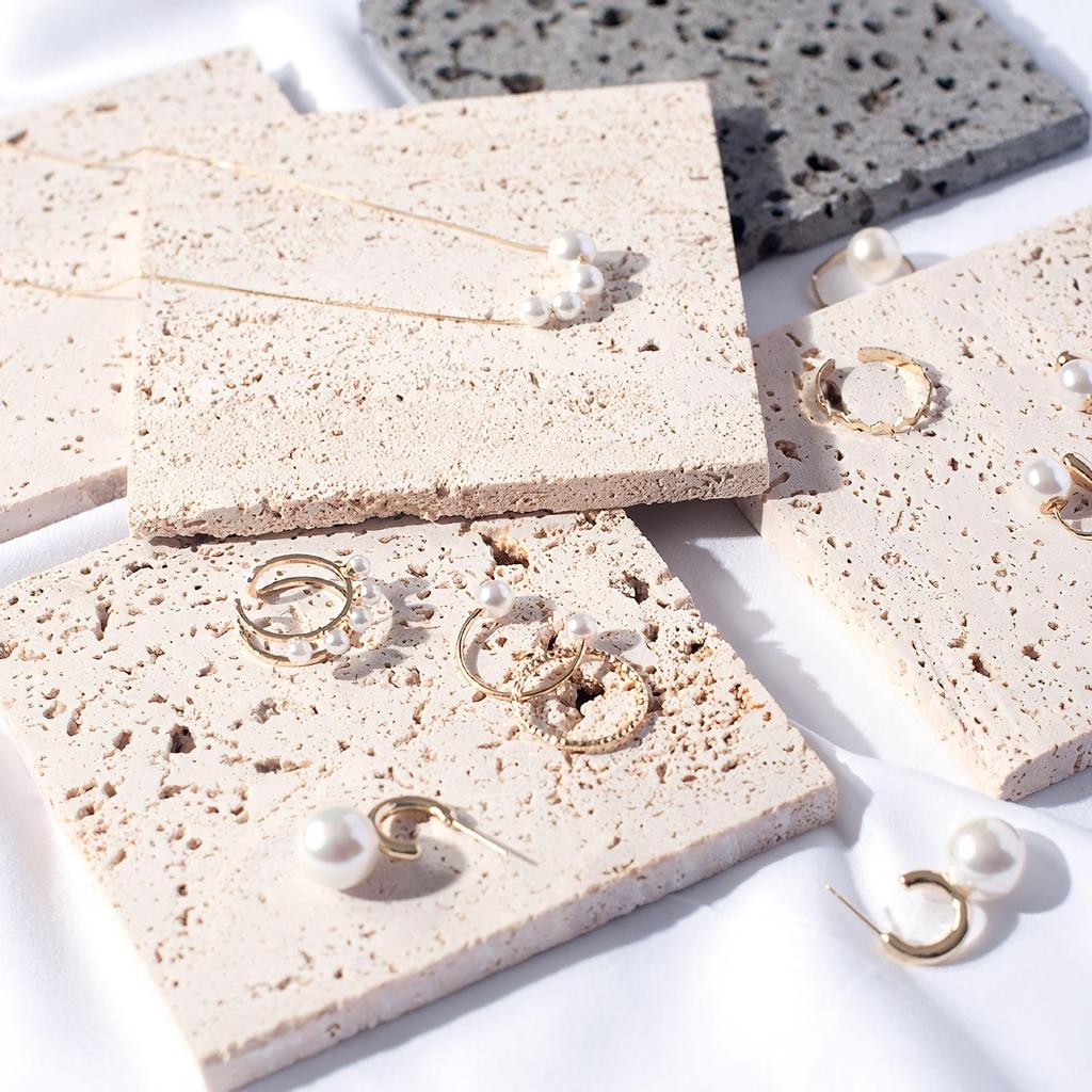 Leiasnow Photography Подставка Аксессуары Подставка для украшений Реквизит Инструменты для фотографии Дисплей Выставочная подставка Каменная плита Квадратный Стиль натурального камня