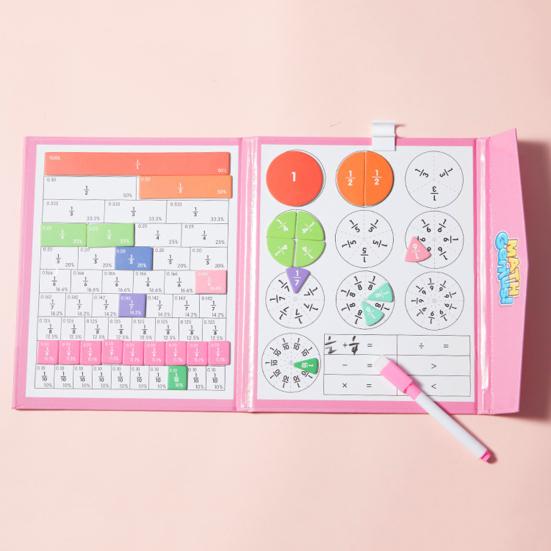 1 Set Magnetic Fraction Demonstration Book Fraction Learning Magnetic Tiles Circles Educational Fraction Puzzle Teaching Aid Math Manipulatives