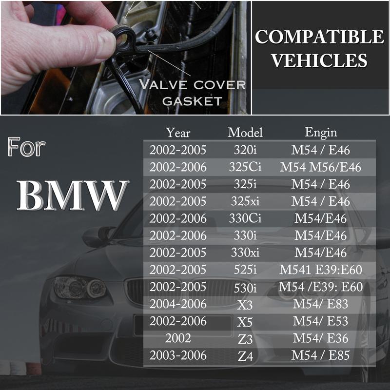 Прокладка крышки клапана двигателя автомобиля для BMW 3 5 7 серии X3 X5 Z3 Z4 00-06 325i 325 325xi 525i 730i M54 11129070990 11121437395