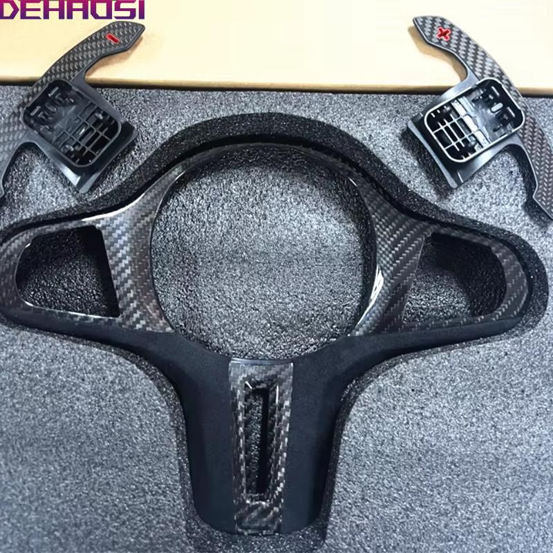 Carbon Fiber Steering Wheel Cover Trim Decor For BMW M Sport G20 G26 G30 G05 G06 F40 F44 G80 G82 F90 F95 F96 F97 F98 M8 G15 G32