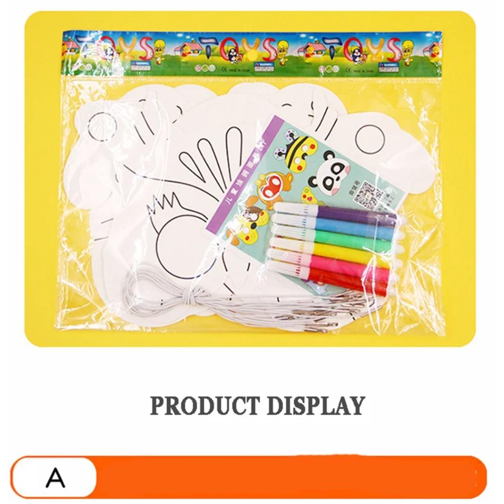 8Pcs Cartoon Animal Painting Masks Diy Color Kindergarten Graffiti Coloring Crafts Toys Children Creative Hand-Painted Fun Toys