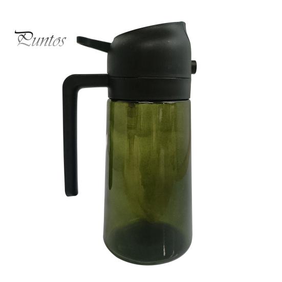 470ml 2-in-1 Oil Dispenser Food Grade BPA Free Leak Resistant Large Capacity Oil Sprayer Storage Bottle with Handle