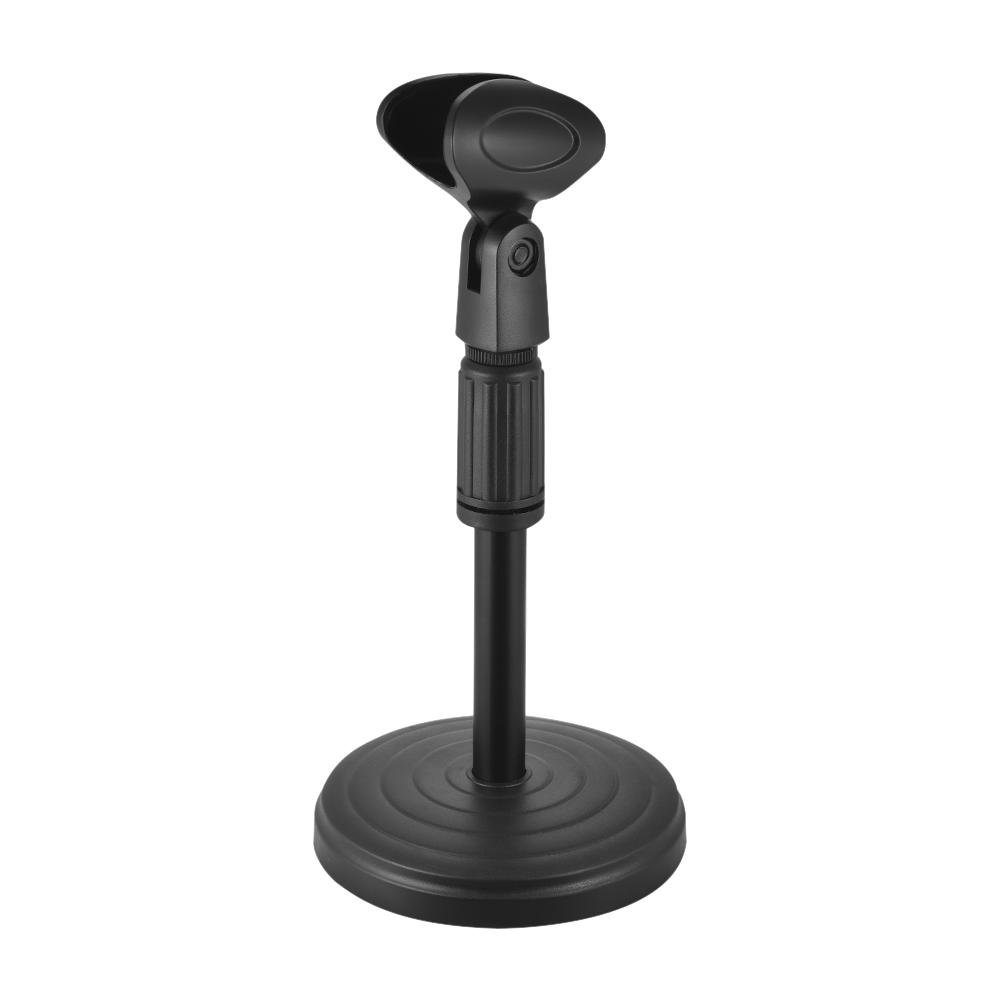 Adjustable Desk Microphone Stand Mic Holder with Clip Max. Height 345mm for Meetings Lectures Podcasts Black