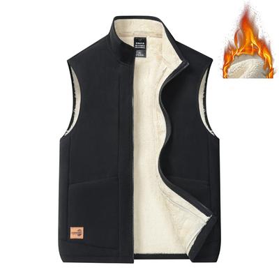 Жилет из овечьего флиса для мужчин, теплая жилетка на осень и зиму, большая повседневная куртка из флиса