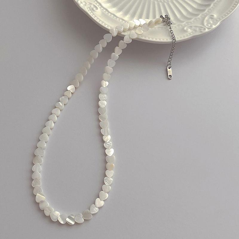 Универсальное изысканное 6-миллиметровое ожерелье из бисера в форме сердца для женщин и девочек, милый темперамент, простота, ключичная цепочка, подарки