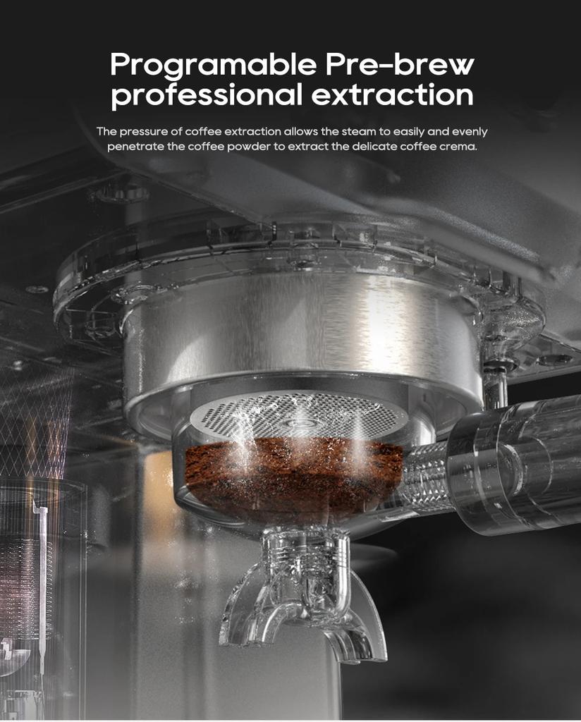 Coffee Semi-automatic Expression, Adjustable Temperature, 58mm-58mm, Cold and Hot Coffee Maker, Metal Box, W 20 Bar, H10A