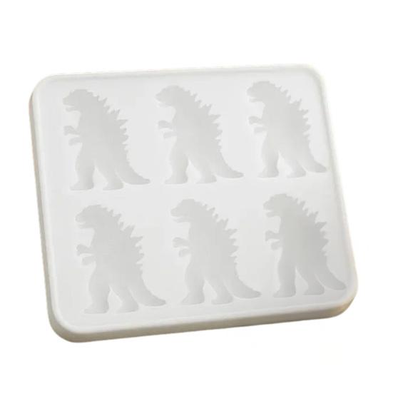 Форма для льда из пищевого силикона, лоток для льда в форме динозавра с 6 полостями, легко заполняемый, снимаемый, аксессуар для коктейлей и вечеринок