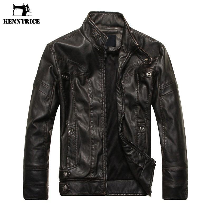 Winter Brand Leather Jacket Men Slim Collar Jaqueta Couro Bomber Jacket Faux Leather Fur Coat