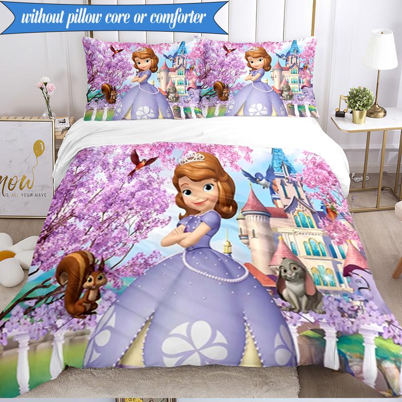 Princess Sofia 3pcs K-pop music group Bedding set,Ideal for Bedroom, Dormitory,Including Duvet Cover And 2pcs Pillowcases,Fan gifts