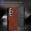Luxury Business Flip Leather Slot Card Holder Wallet Phone Case for Samsung Galaxy Z Fold 7 6 5 4 3 Shockproof Protect Cover Solid Color Shell