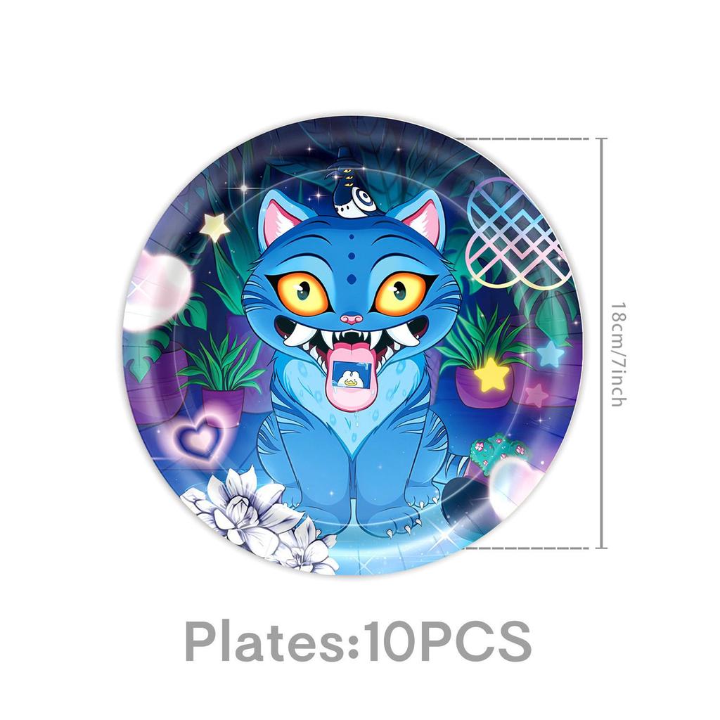 Witch Hunter Team Themed Tableware Set, Party Supplies, Birthday Decoration and Arrangement Props, Tableware, Banner, Tissue Set