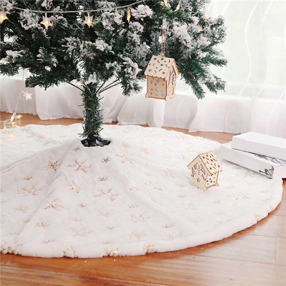 Home Christmas Tree Skirt Foot Carpet Snowflak Decoration Festival Party Cover Tree Skirt Round