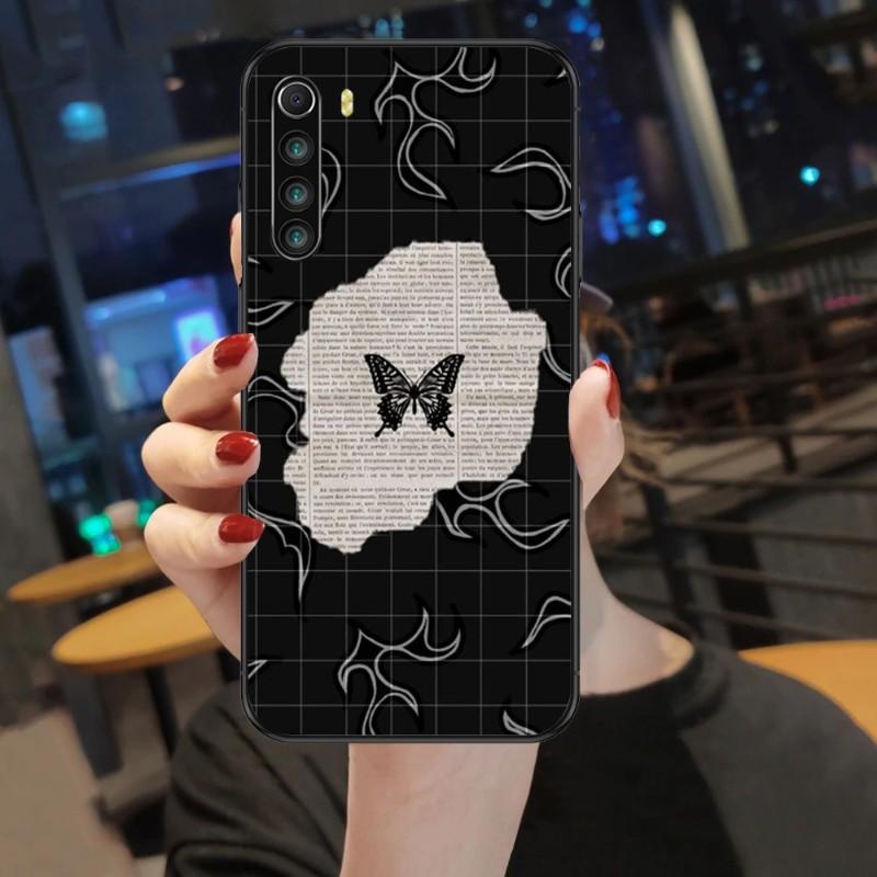 Cute Pink Butterfly Phone Case For Xiaomi Mi 12 11T 10T 9T Lite Pro Ultra Note 10 Poco F3 F4 X4 GT Soft Black Phone Cover