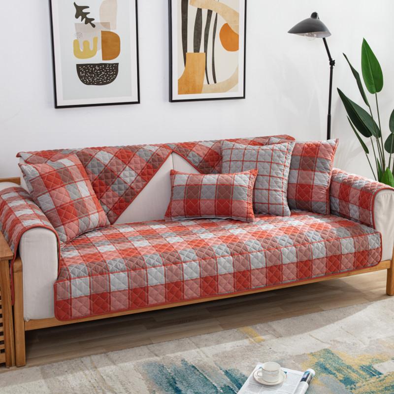 Modern Simple Sofa Cover Cotton Non-Slip Living Room Sofa Cushion Fabric Dust-Proof Furniture Protection Cushion Universal