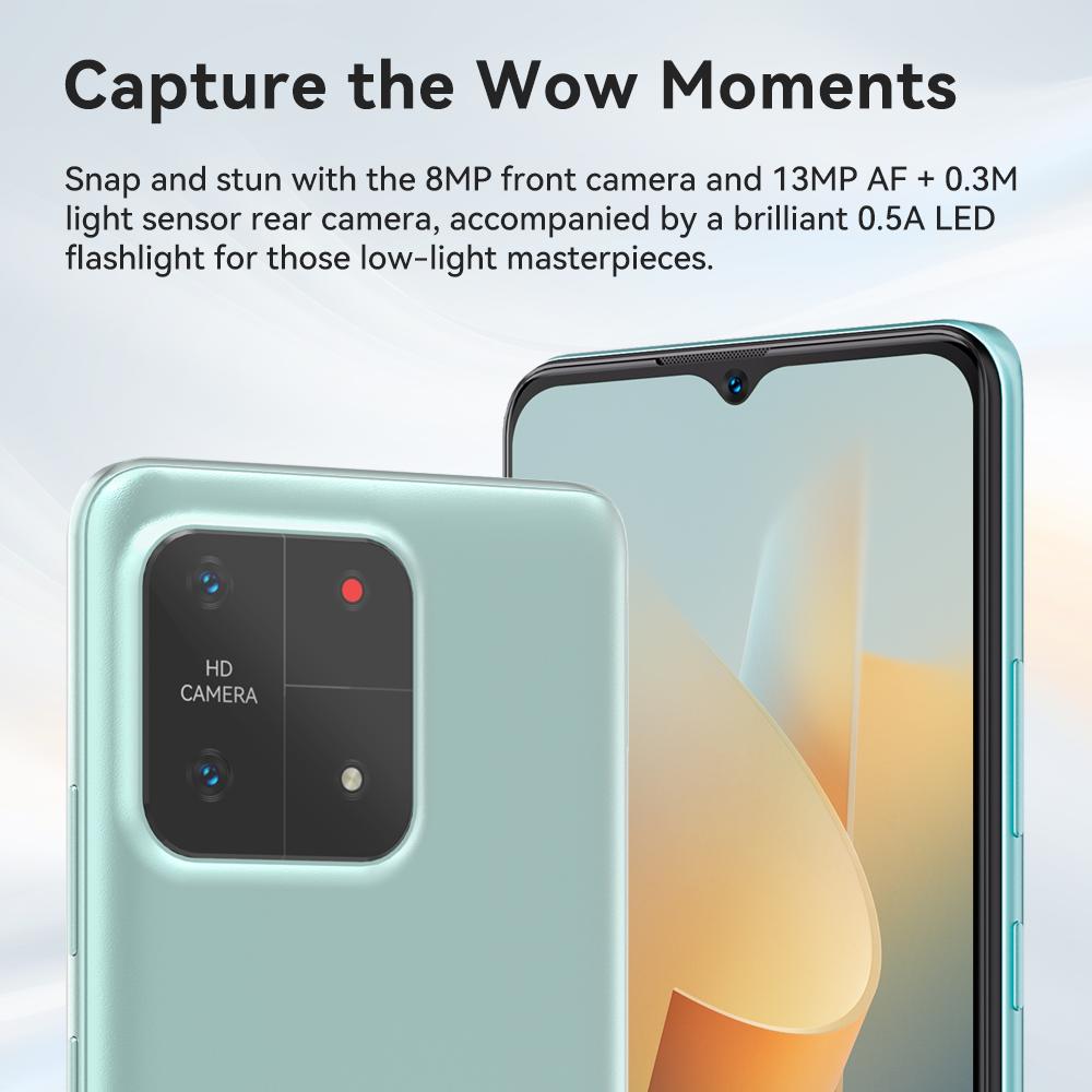 Cubot A1, Smartphone Android 13, 4GB RAM, 128GB ROM, Octa-core Processor, 6.56'' HD+ Screen, 13MP Camera, 5100mAh Battery, Face ID