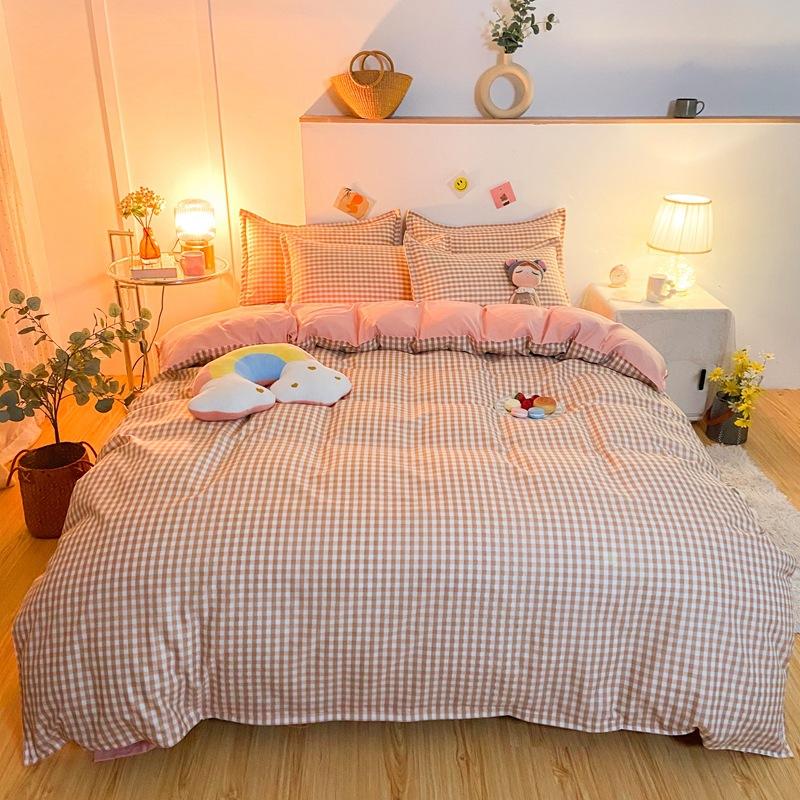 Утолщенная простыня с начесом из четырех предметов и пододеяльник, комплект из трех предметов, четырехсезонное осеннее и зимнее постельное белье, пододеяльник