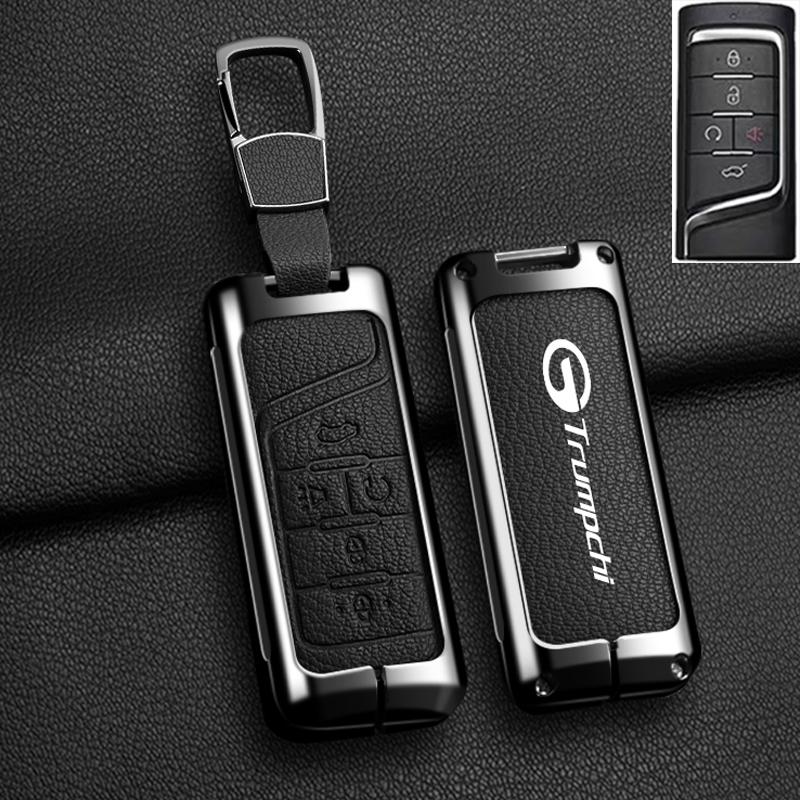 Автоматический умный чехол-футляр для брелока, подходит для Gac Trumpchi Gs7 Gs8 Gm8 Gs5 Ga6 Gm6, цинковый сплав, натуральная кожа, защитный держатель для брелока, пульт дистанционного управления, автомобильный