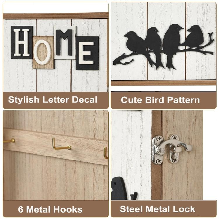 Wooden With Wall Key Cabinet Mail Slot Bucolic Home Organizers Space Saving Design Natural Finish Concealed Storage Compartment For Entryway