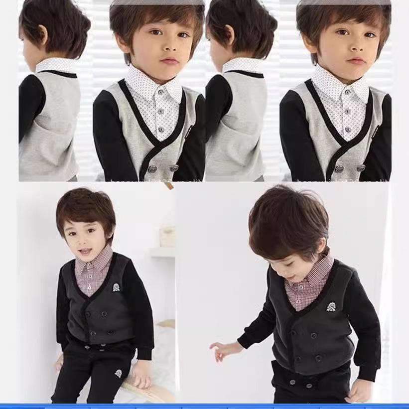 Korean Children's Lace Beaded Cotton T-shirt Top