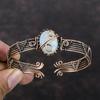 Rainbow Moonstone Bangle Copper Wire Wrapped Cuff Bracelet Adjustable Bracelet Handmade Copper Wire Cuff Bangle Moonstone Gemstone Jewelry