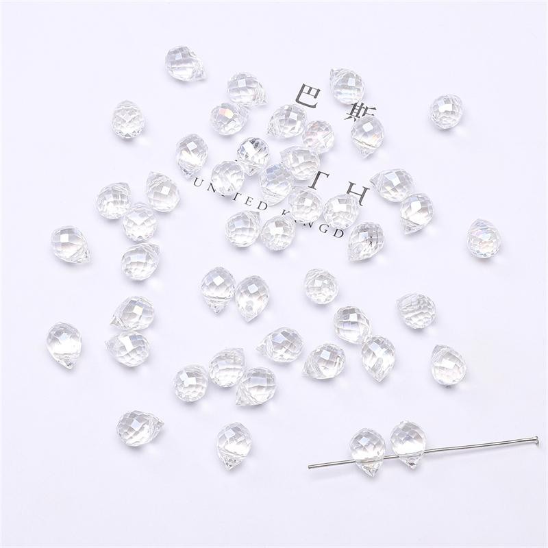 10 шт., хрустальные стеклянные бусины с каплями воды, граненые свободные бусины-разделители для самостоятельного изготовления ювелирных изделий, браслетов и ожерелий