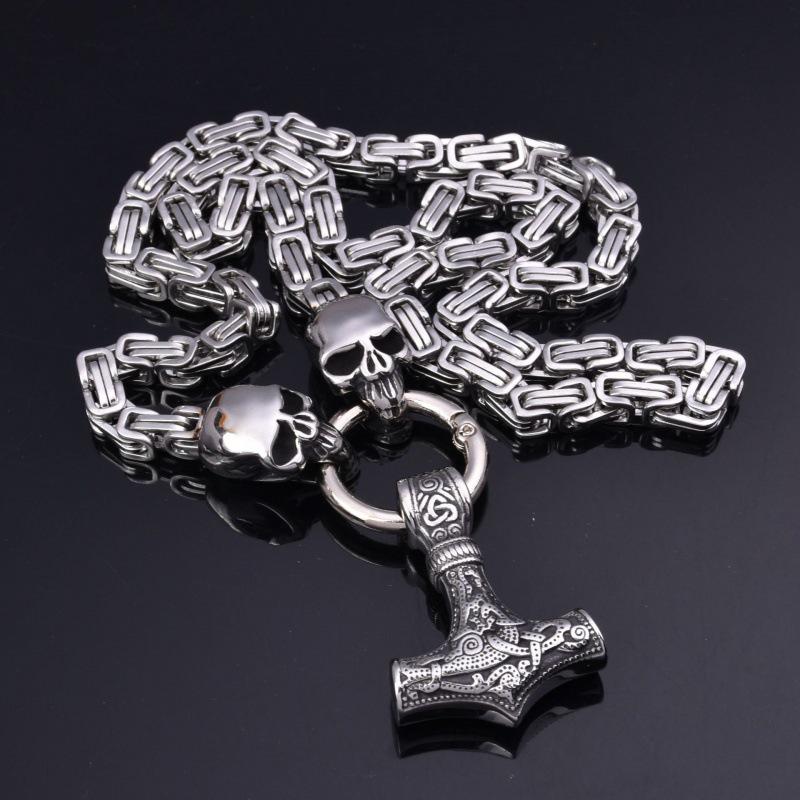 Ретро Подвеска в виде черепа викинга - Ожерелье из нержавеющей стали в скандинавском готическом стиле