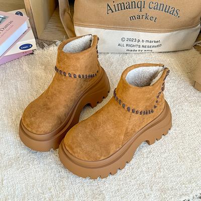 Женские утепленные осенне-зимние теплые ботинки Мартина больших размеров, с мягкой подкладкой, ботильоны до щиколотки, нескользящие, для пеших прогулок, спортивные хлопковые ботинки с амортизацией