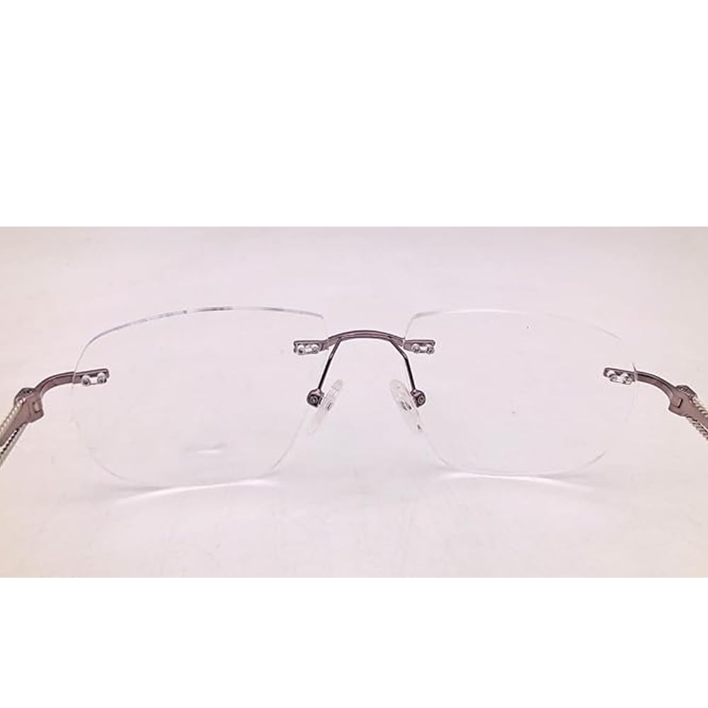 RSINC Rimless Metal frame eyeglass Spectacle Optical For Men And Women Modern Unisex Gun Black 12757J 02 53-17-138 | IB -11 Blue OC Gun Black C2
