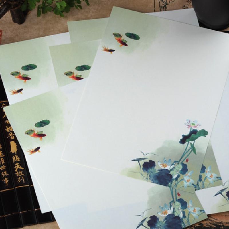 Letter Paper Creative Chinese Style Ancient Style B5 Letter Paper Stationery  Small Fresh and Beautiful Ink Can Be Written and Printed